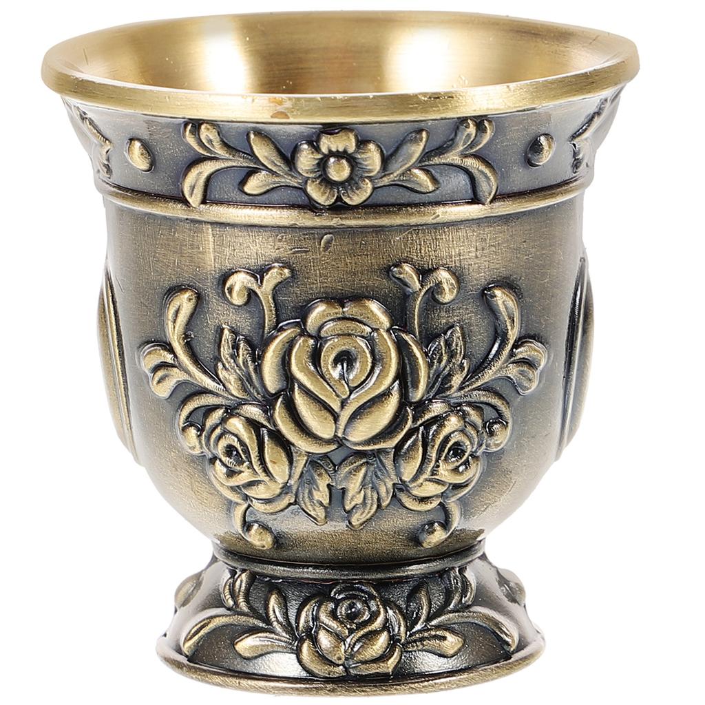 Zinklegierung Weinpokal Schnapsbecher Nachahmung Trinken Geprägt Vintage Tasse Schnapsbehälter Metall Teetasse Chinesische Teetasse Dekorativ