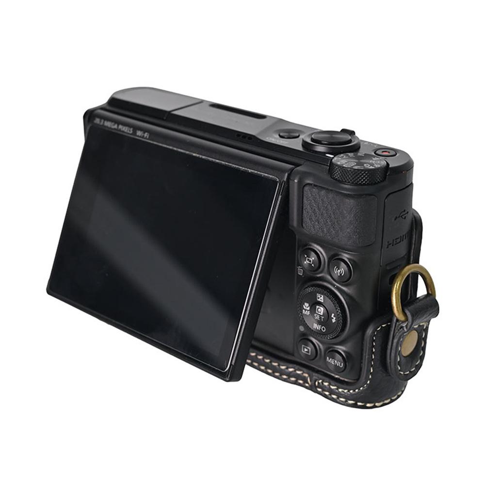 Étui en cuir PU pour appareil photo SX740HS SX730 Pour Canon PowerShot SX740 HS SX730HS Housse de sac avec bandoulière