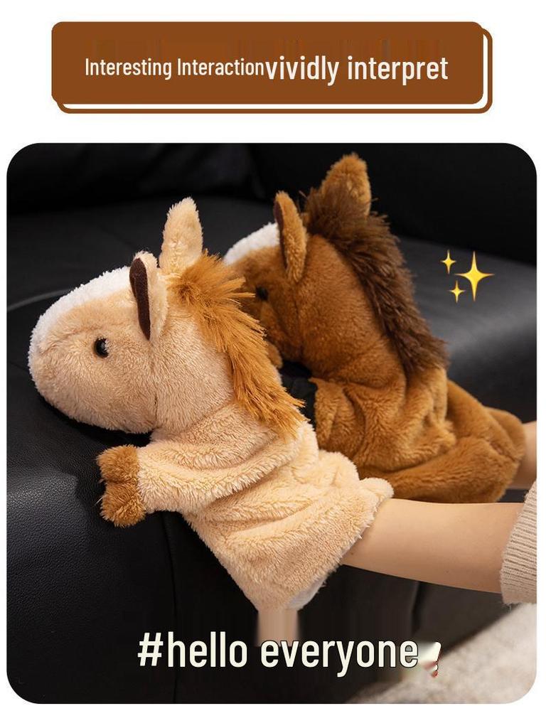 Cartoon Pony Hand Puppet Plush Toy - Interactive Parent-Child Cloth Doll
