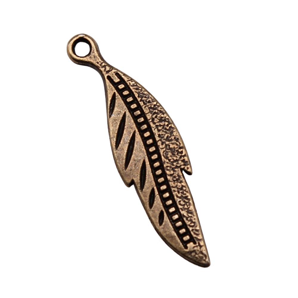 Feather Charms Multi Color Alloy Leaf Pendants For Boho Style DIY Jewelry Accessories