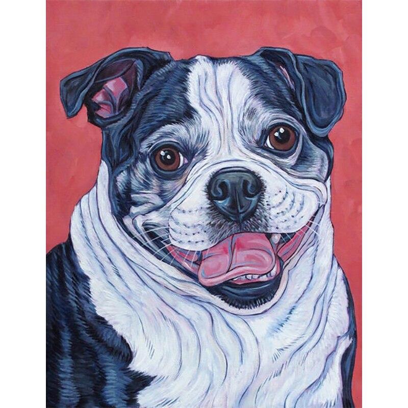 Neues 5D-Diamant-Gemälde zum Selbermachen, Ölgemälde, Hund, Diamant-Stickerei, Strasssteine, Kunsthandwerk, kompletter runder Bohrer, Heimdekoration, Kunst-Geschenk