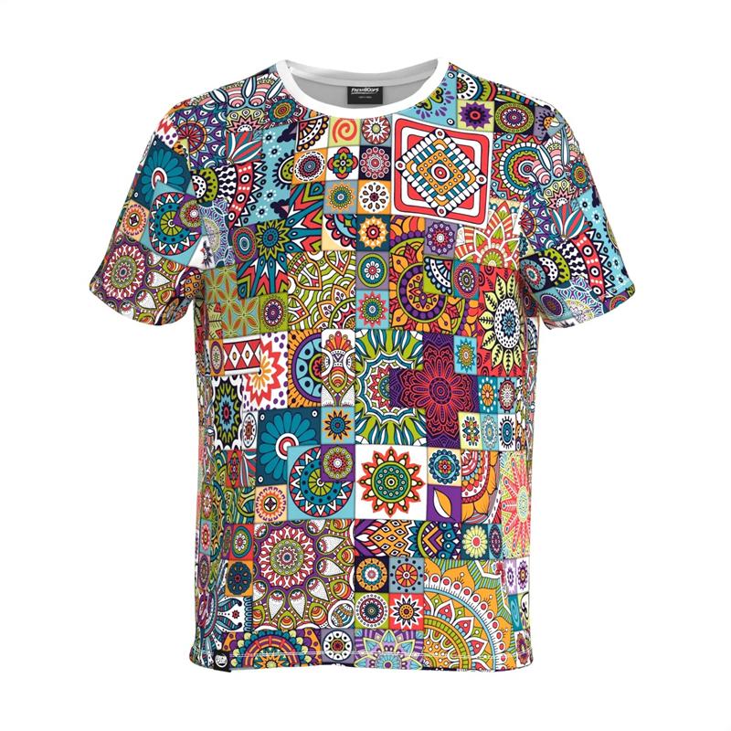 Summer Men's Color 3D Printed Crew Neck Short Sleeve T-Shirt