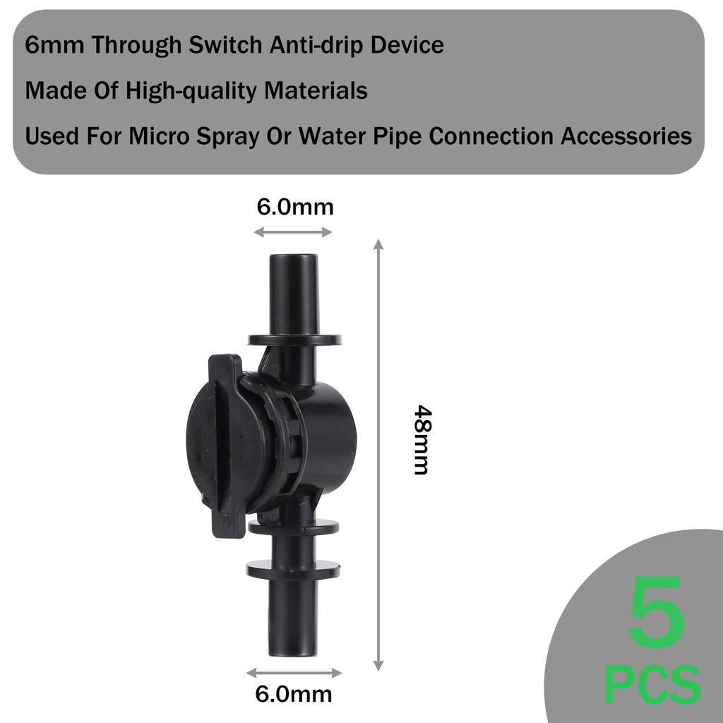 5pcs 6mm Ball Anti-drip Fitting Garden Watering Kit Irrigation System Hose Fittings Agriculture Drip Misting System