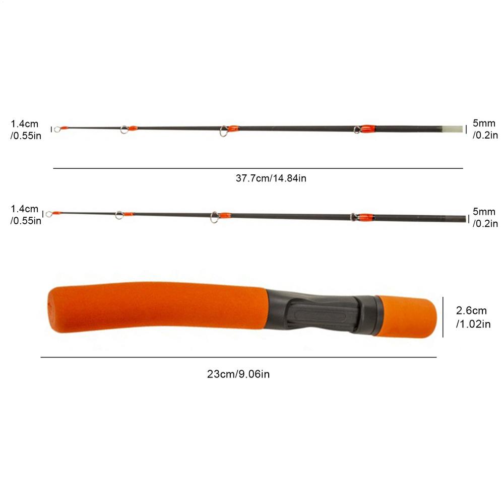 

Ultra Light Ice Fishing Rod Ice Tackle Casting Hard Rod for Outdoor Freshwater River Lake Pond Vacation Family Night Morning помаранчевий