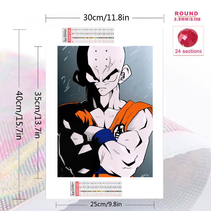 Dragon Ball Krillin Pattern 3pcs 100% Round Full Drill 5D DIY Diamond Painting Embroidery Cross Stitch Rhinestone Décor