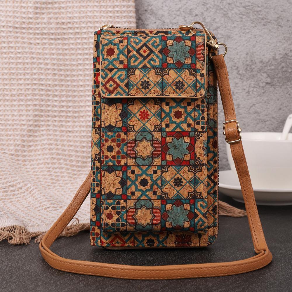 Retro Bohemian Style Geldbörse Klappe Umhängetaschen Frauen Mini PU Leder Schulter Geldbörsen und Handtaschen für Mädchen Damen Telefon Blume Designer Tasche