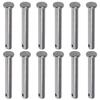 12Pcs 304 Stainless Steel Single Hole Clevis Pins 20/25/30/35/40/45/50/55/60mm Flat Head