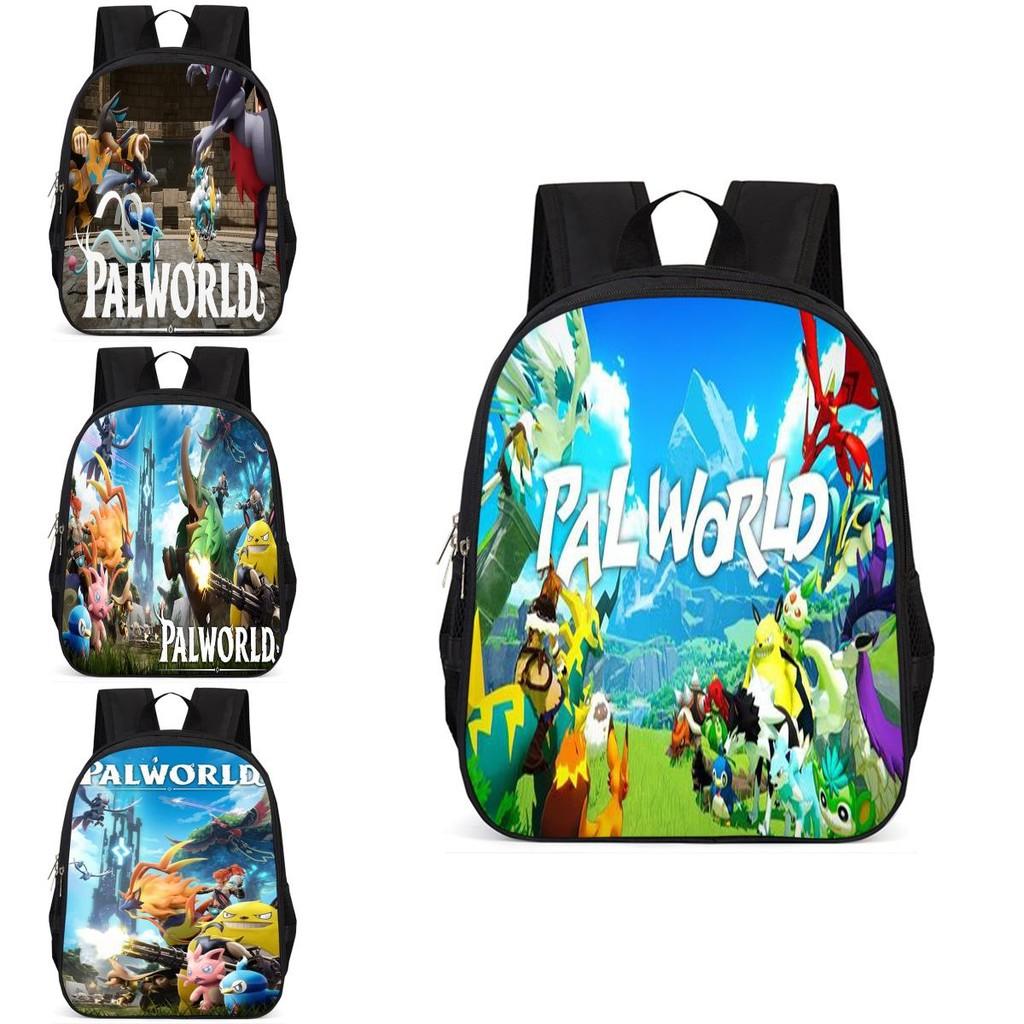 Spacious Palworld Student Backpack For School 15 Inch Large Capacity Polyester Bag