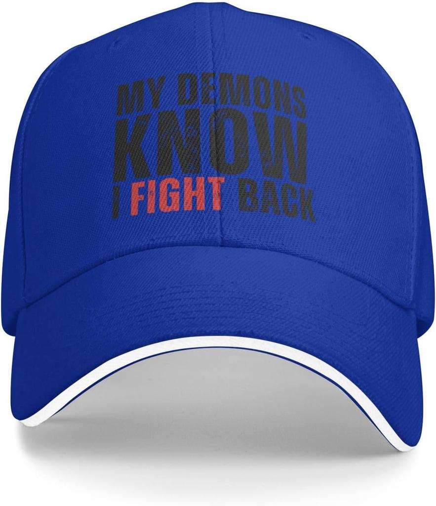 My Demons Know I Fight Back Trucker Hat Distressed Baseball Cap Polyester Adult Outdoors Cap