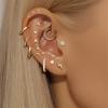 14K Golden Wind Horse Eye Octagon Star Piercing Internal Thread Flat Bottom 18G Ear Bone Nail Gold Earrings