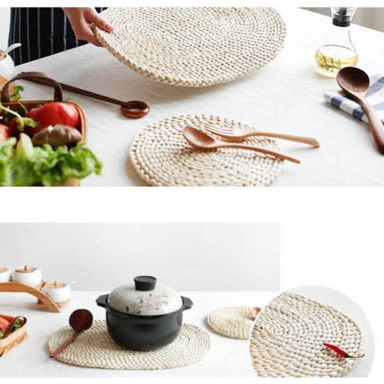 Corn Bran Woven Heat Dining Table Mat Pot Insulation Holder Coasters Placemat