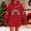 Women's Fashionable Casual Long-Sleeved Christmas Holiday Party Printed Hooded Sweatshirt
