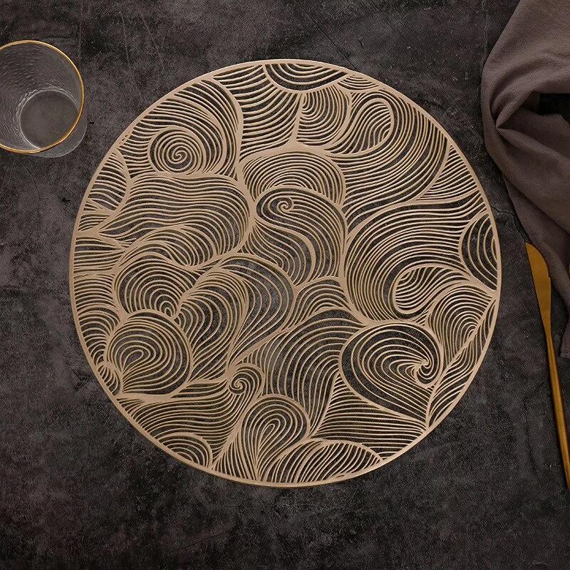 

1 шт. прочный коврик для стола Hollow Clouds маслостойкий нескользящий кухонный коврик подставка под тарелку изоляционная подкладка чашка для кофе домашний декор 1PC золотой