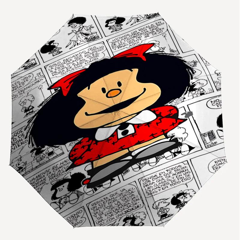 1PC Mafalda Comics Umbrella-8-Rib Reinforced, Automatic Open, Lightweight & Durable, Cute Fashion Accessory for Outdoor-T174