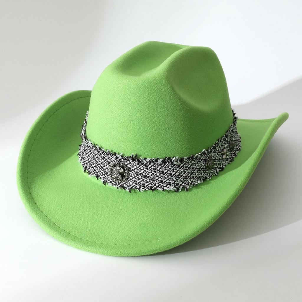 New Autumn Woolen Hats for Men and Women, Solid Color Jazz Hats, Punk Diamond Logo Fashion Hats, Stage Trendy Hats