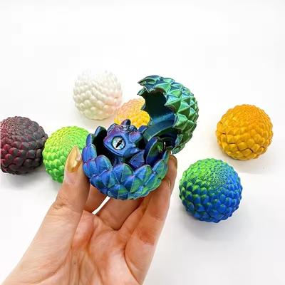 Mini 3D Printed Dragon Egg with Baby Dragon Inside - Colorful Home Decor & Desktop Ornament, Ideal Kids Gift & Party Supply