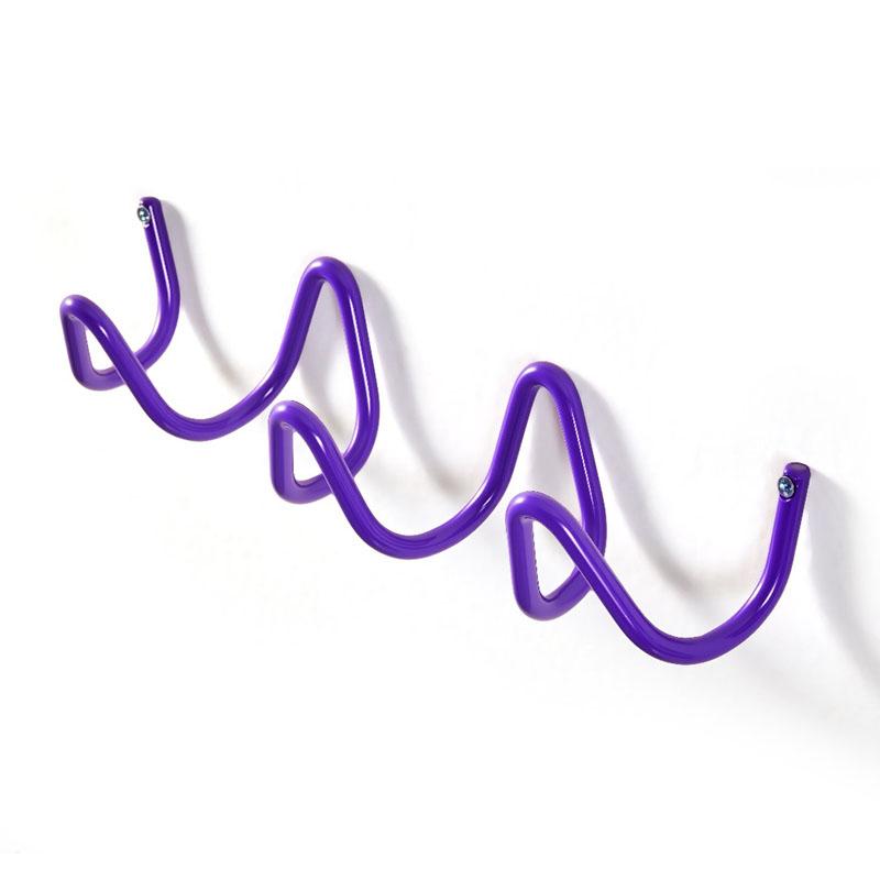 

Wavy Shape Iron Wall Hooks Creative Minimalist Coat Hooks Wall-mounted Hangers Moisture-Proof Door Back Clothes Hook Towels 3 Pcs фіолетовий