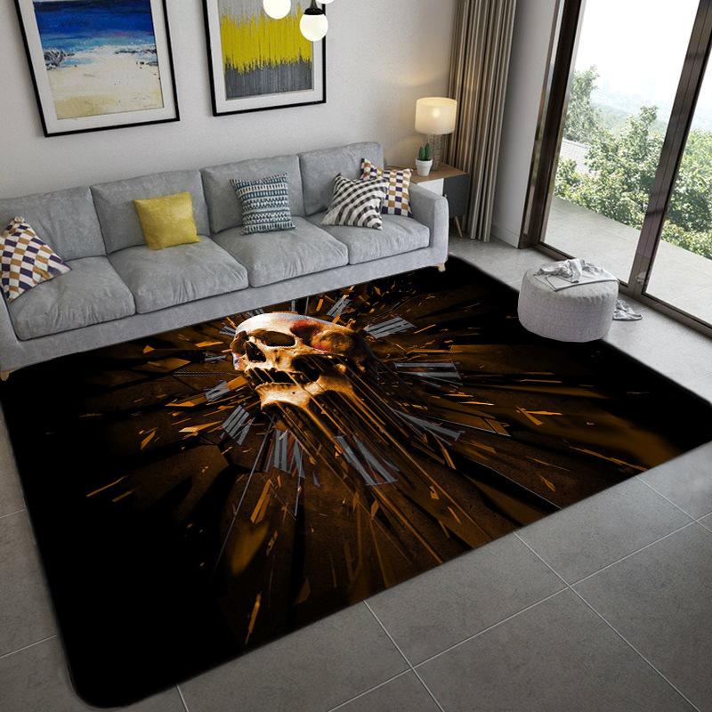 Abstract Skull Living Room Carpet, Bedroom Dining Room Floor Mat Ebay