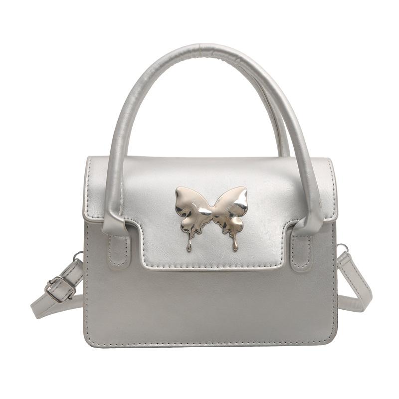 

Трендова сумка-месенджер нішева модна сумка жіноча 2024 літо нова проста повсякденна для поїздок на роботу маленька квадратна сумка срібний