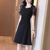 Hepburn style black dress women's summer 2026 new waist and thin temperament high-end slim-fitting small black skirt