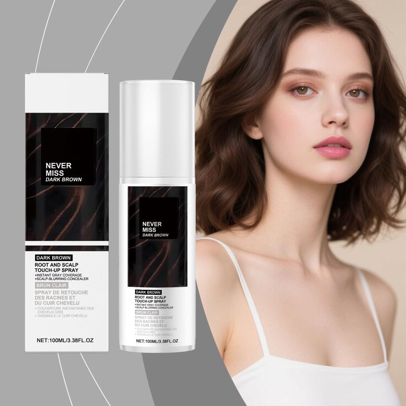 Disposable Hair Color Supplement in Dark Brown Spray Fast Acting Washable for Temporary Gray Root Coverage