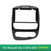 Moldura de Painel de Navegação 9 polegadas Preto Brilhante para Renault Clio 2017+ Painel Central de Controle Android