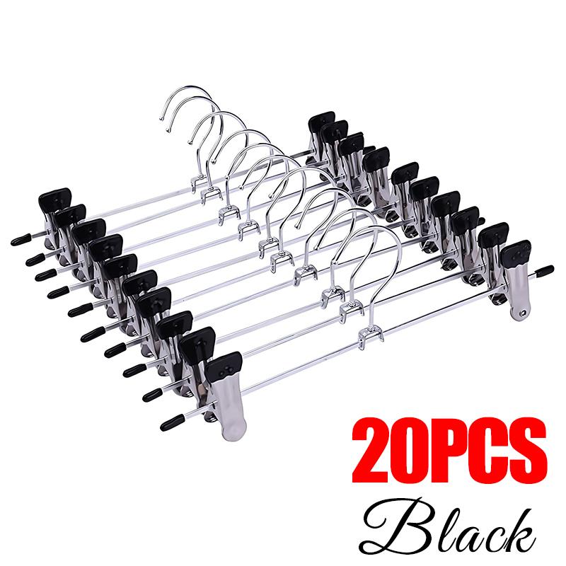 10/20PCS Non-Slip Metal Trousers Clip Adjustable Hangers Clothes Home Storage Rack Suitable for Pants Skirt Hanging Supplies ZYF