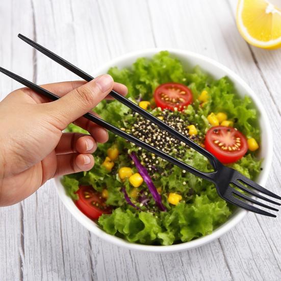 2v1 Vidlička Hůlky Kombinace Opakovaně Použitelný Jídelní Nástroj na Sushi Nudle Lehký Přenosný Příbor Všestranné Hůlky na Asijskou Kuchyni