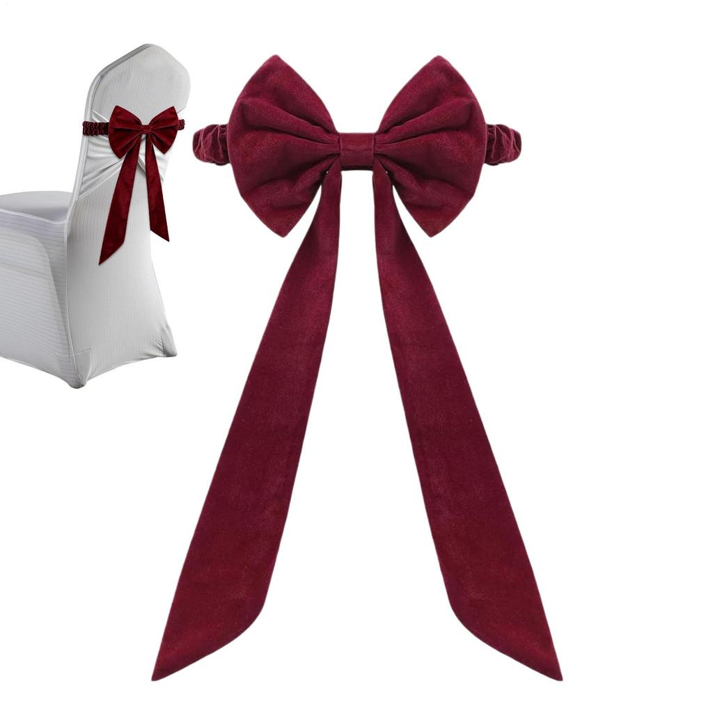 Christmas Bow Chair Back Cover Decoration Leaning Decorative Seat Red Ornament Christmas Chair Back Bows Decor 29.52x19.68in