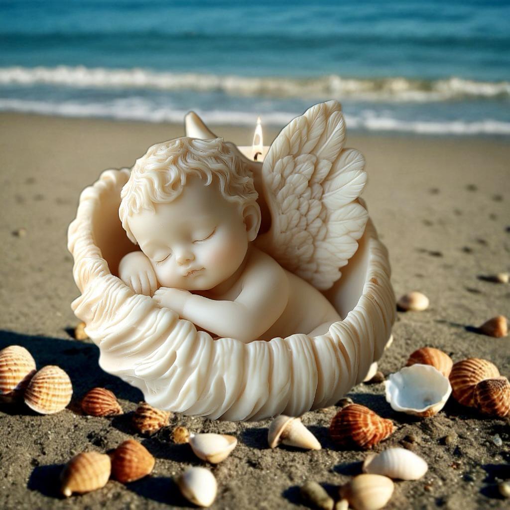 Flexibel Ängelros Aromaterapi Ljus Silikonform Och Snäcka Ängel Doftsten Hantverkssats För Heminredning