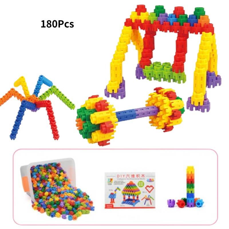 

Шестигранные строительные блоки Детские игрушки Практичный образовательный стиль Пластик 180Pcs