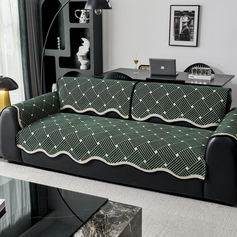 

Light Luxury High-End Woven Sofa Cushion New Non-Slip Sofa Cover Cloth Universal In All Seasons, Full Cover Seat Cushion 90*70cm