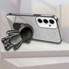 For Samsung Galaxy S23 FE Electroplating PC+TPU Phone Guard Case Astronaut Kickstand Cover