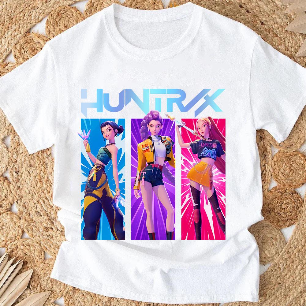 Anime Kpop Demon Hunters Kids T-shirts Children's Clothing 2025 New Summer Casual Boys Girls Short Sleeve Tops