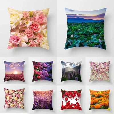 Office Living Room Home Pillowcase Car Ornaments Beautiful Floral Print Pillowcase