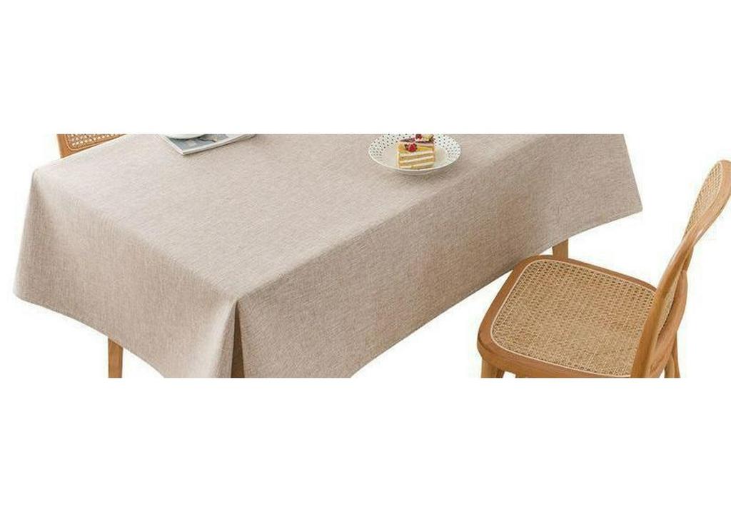 Mantel de Algodón y Lino Grueso de Alta Calidad - Elegante Diseño Liso para Mesas de Comedor y de Té, Nueva Colección