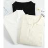 Solid Color V-Neck Long Sleeve Knit Sweater Top for Women, Spring 2025 Slim Fit