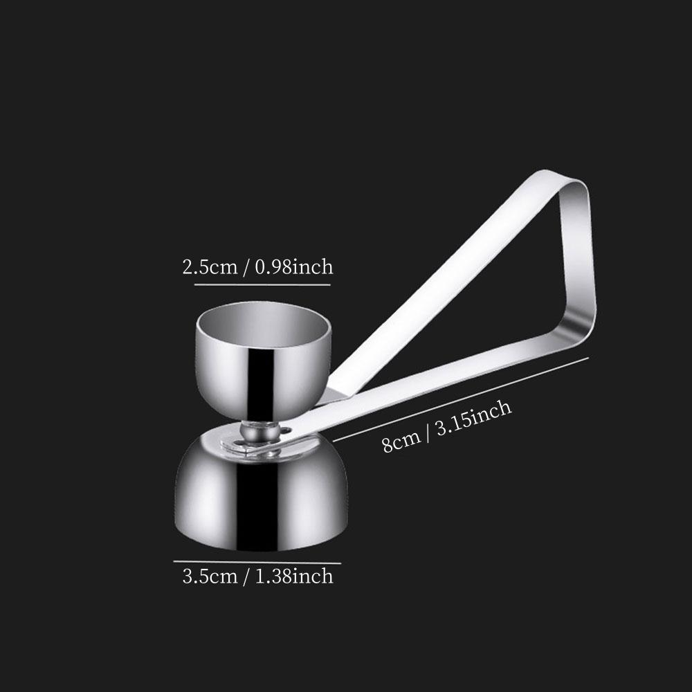 

Double-headed egg opener, made of stainless steel, with two sizes on each end, designed to keep the eggshell intact. срібний