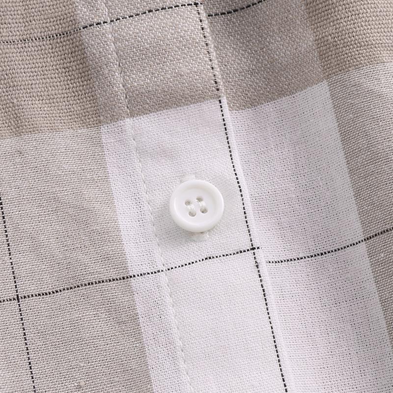 Women Spring Long Sleeve Plaid Casual Loose Lapel Turn Down Collar Blouse Tops