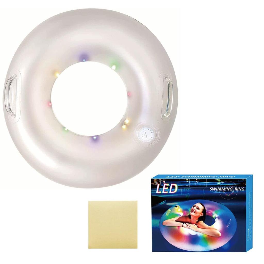 Glowing LED Swim Rings for Night for Kids and Looks Great On Social Cute Perfect for Swimming Ocean Pool Water Play Outdoor for Couples Pools, Adults,