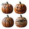 Rustic Wooden Pumpkin Decor Halloween Figurine, Spooky Ornament, Fall Thanksgiving Home Tabletop Accents Table Centerpiece for Party Tiered