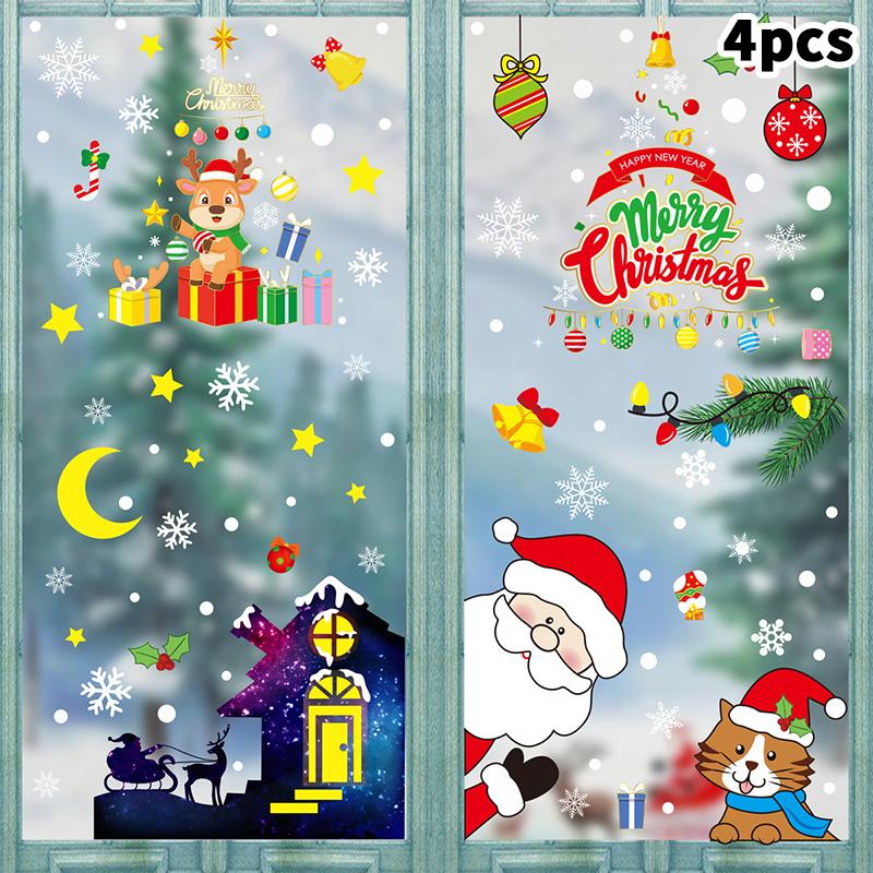 

Новые Рождественские Наклейки на Окна Веселые Рождественские Украшения Для Дома Рождественская Наклейка на Стену Детская Комната Новогоднее Украшение A23
