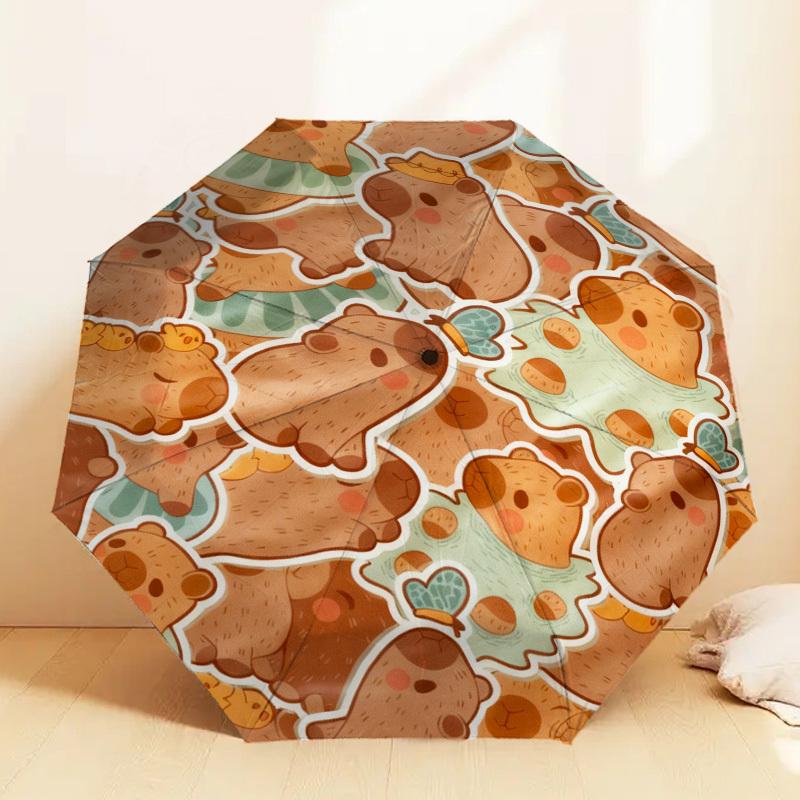 1 шт. Зонт с рисунком «Вечеринка у бассейна с медведями», Автоматический зонт-трость с открытием и закрытием, Высококачественный дорожный зонт, c1128134