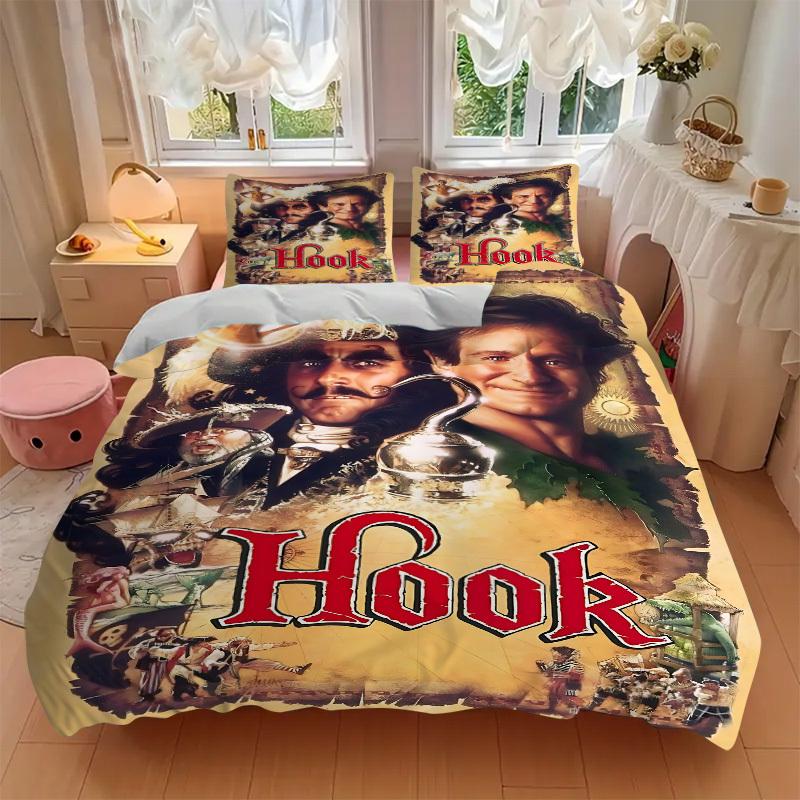3pcs Hook Movie Poster Duvet Cover Set, 1 Duvet Cover + 2 Pillowcases (No Insert), High-Definition Print, Home & Dorm Set yy251208093