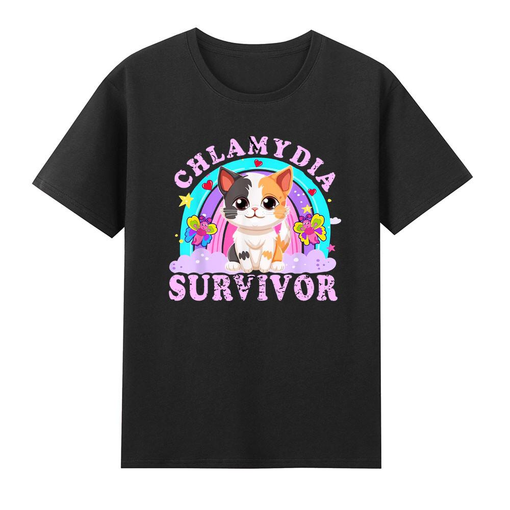 Chlamydia Survivor Cute Cat Meme Funny Cats Kitty Lover TShirt S