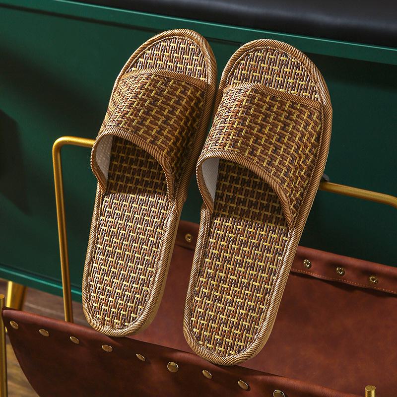 

Мужские домашние тапочки из натурального бамбукового ротанга, дышащие, впитывающие пот и прохладные для весны/лета. 37-38