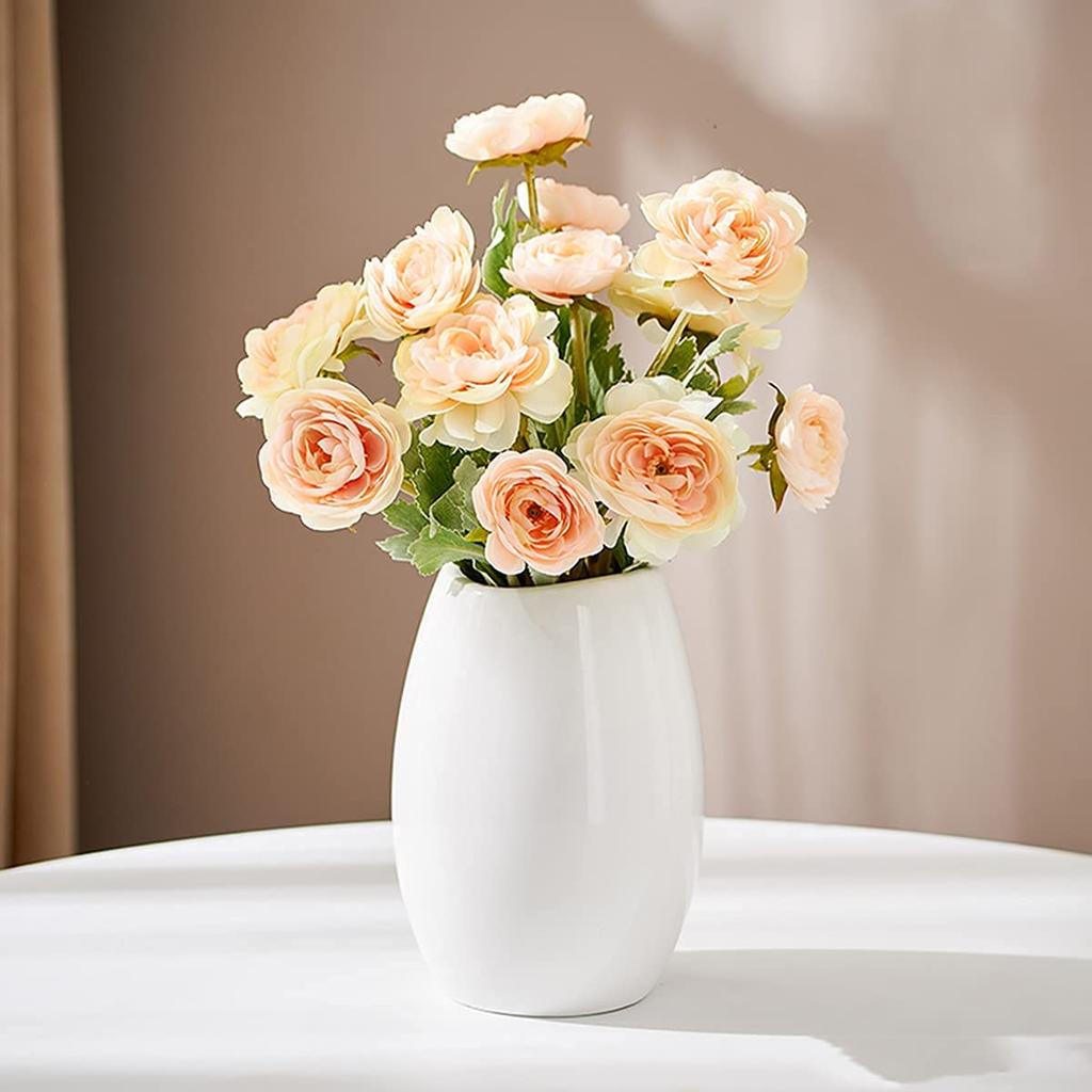 White Ceramic Vase Flower Base White Large 20cm Vase Nordic Ceramic Stylish Flower Arrangement Interior Home Decoration Present Gift