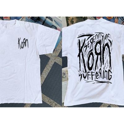 Korn T-shirt Męski Modna Marka Luźny Okrągły Dekolt Czysta Bawełna Casual Krótki Rękaw 100% Bawełna Luźne Topy Oddychający T-shirt
