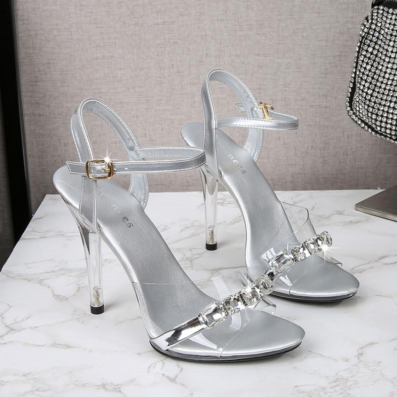 Women’s Sexy Heels Sandals 11cm High Fashion Heels Girls Shoe Slipper Candy Color Sandals