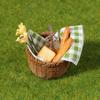 1Set 1:12 Dollhouse Miniature Honey Bread Basket Fabric Picnic Basket Kitchen Model Decor Toy Doll House Accessories